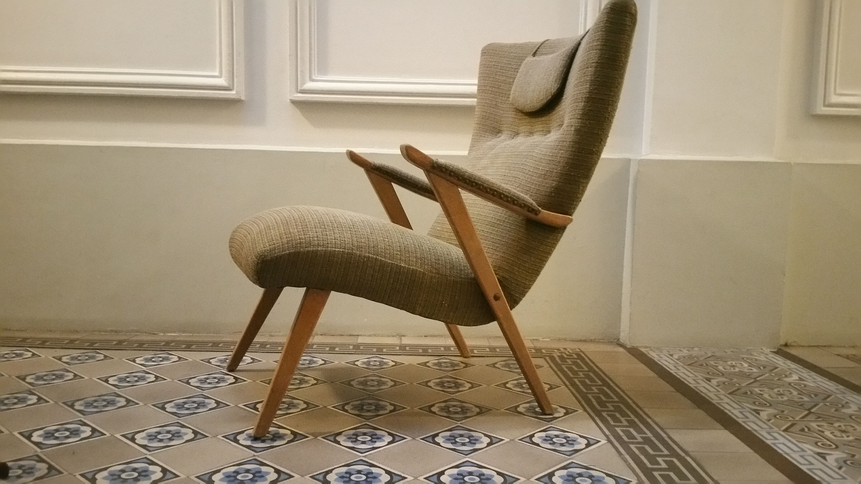 Zig Zag Chair taupe Scandinavian years 50/60
