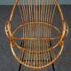 Dark rattan armchair with armrests Dutch Design 1960