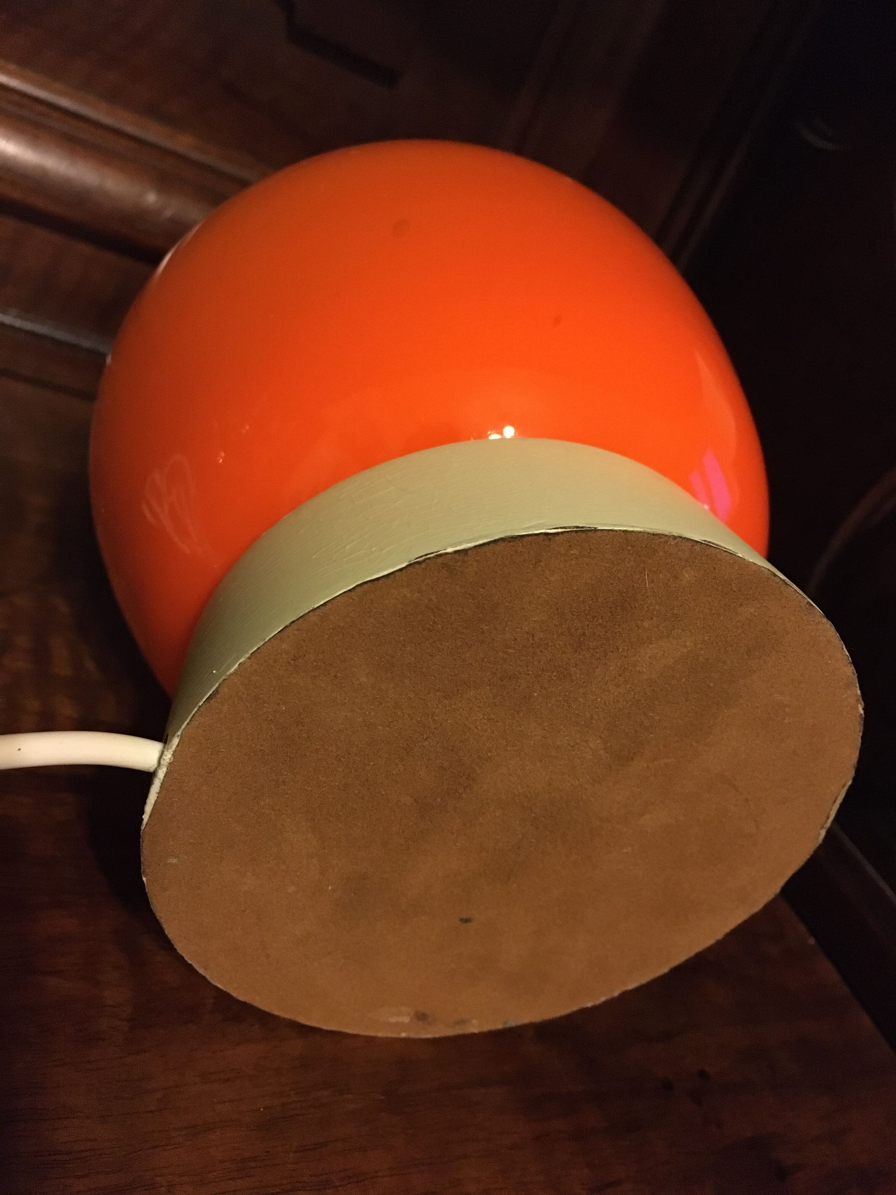 60'S vintage orange opaline lamp