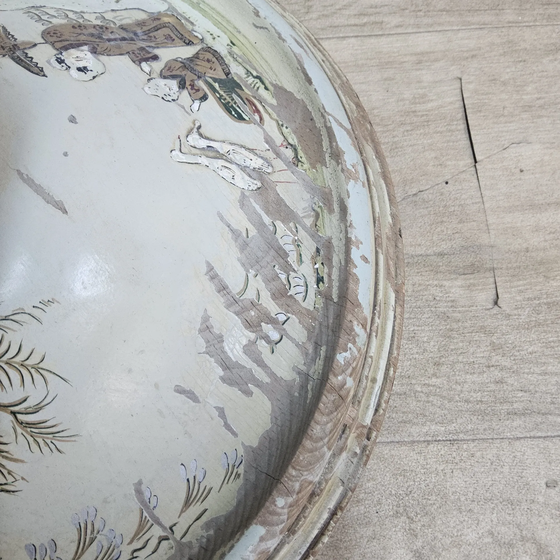 Antique Japanese handpainted floorlight white and gold (new shade)
