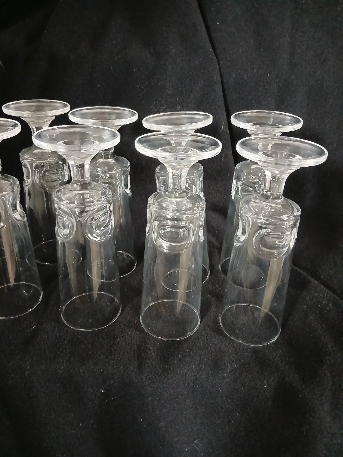 12 antique crystal champagne flutes