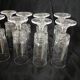 12 antique crystal champagne flutes