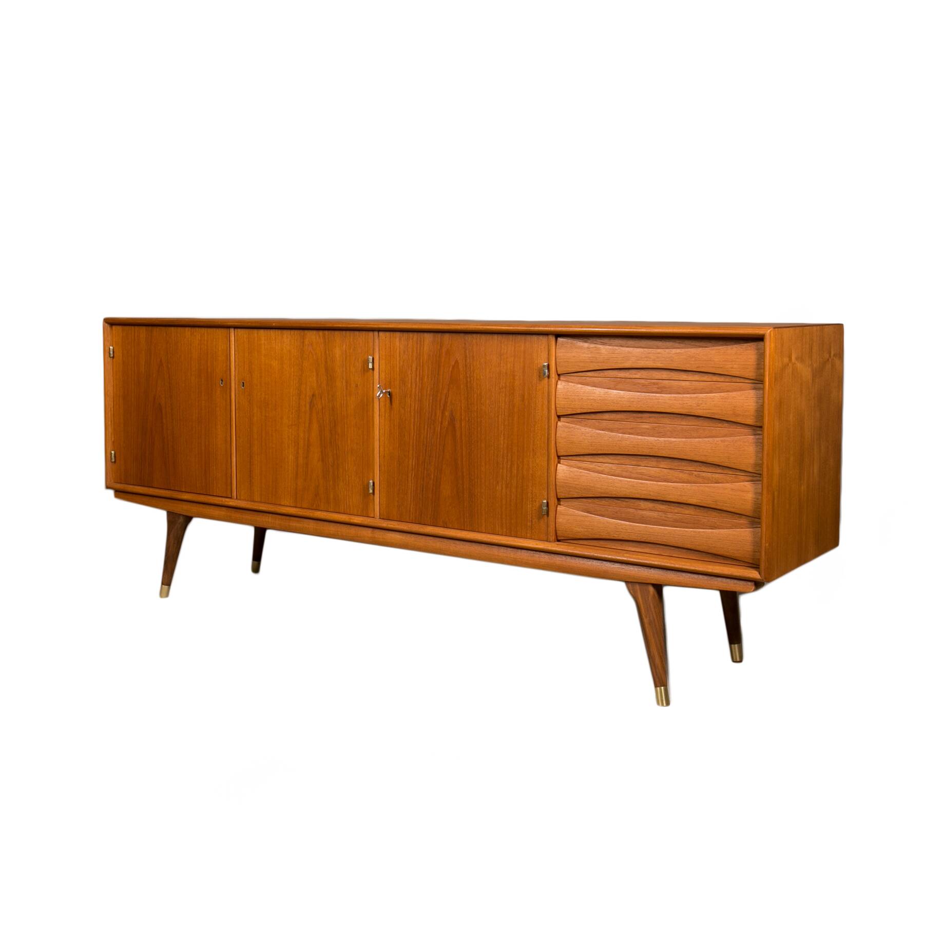 Enfilade en teck par Sven Andersen, Norvège 1950