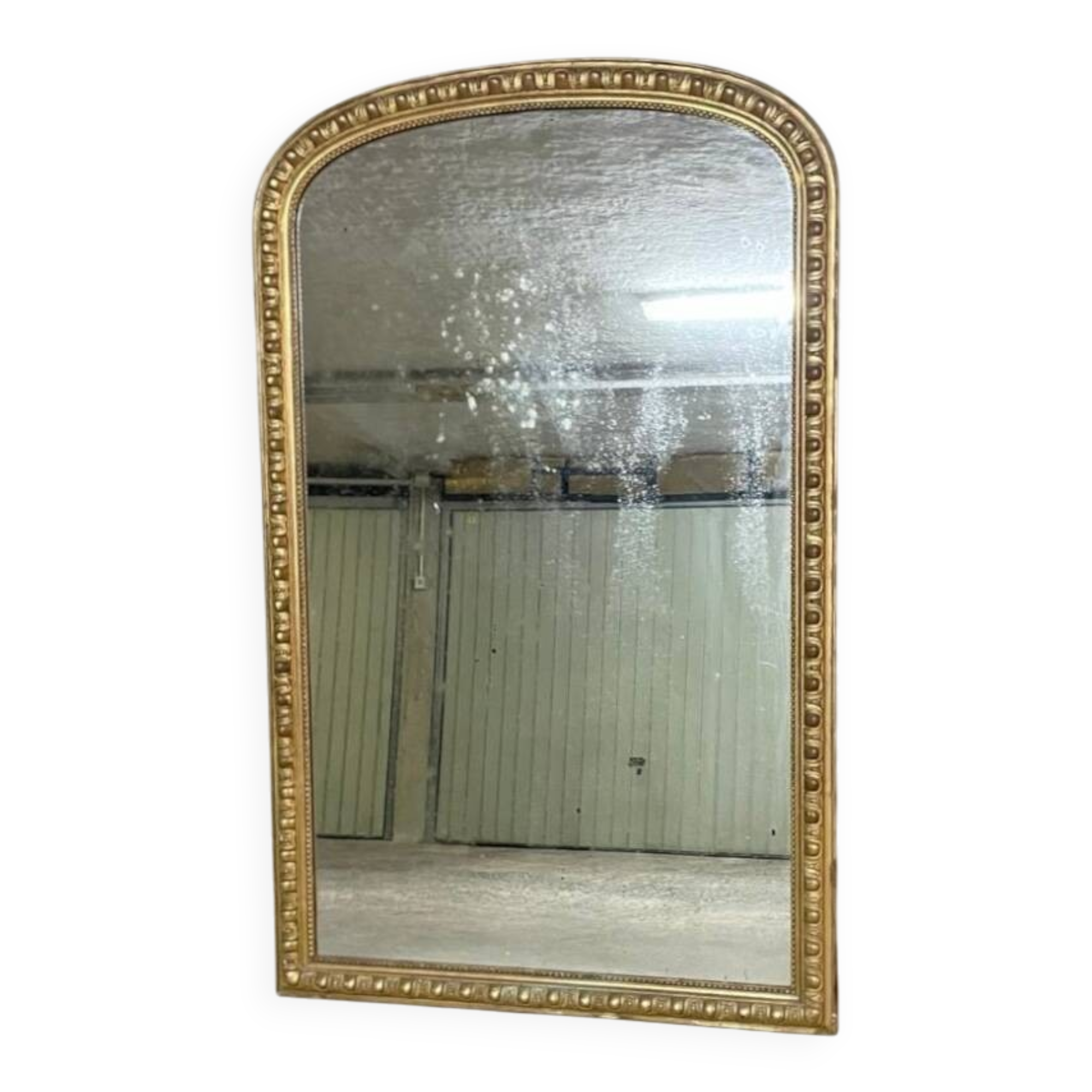 Antique Louis Philippe mirror with gilded gadroons - 173 x 110 cm