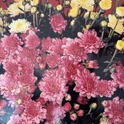 Vintage Floral Serving Tray – 1970s Chrysanthemum Design
