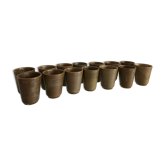 14 vintage sandstone Digoin cups