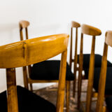 Set of 6 restored chairs by Bernard Malendowicz 1960s