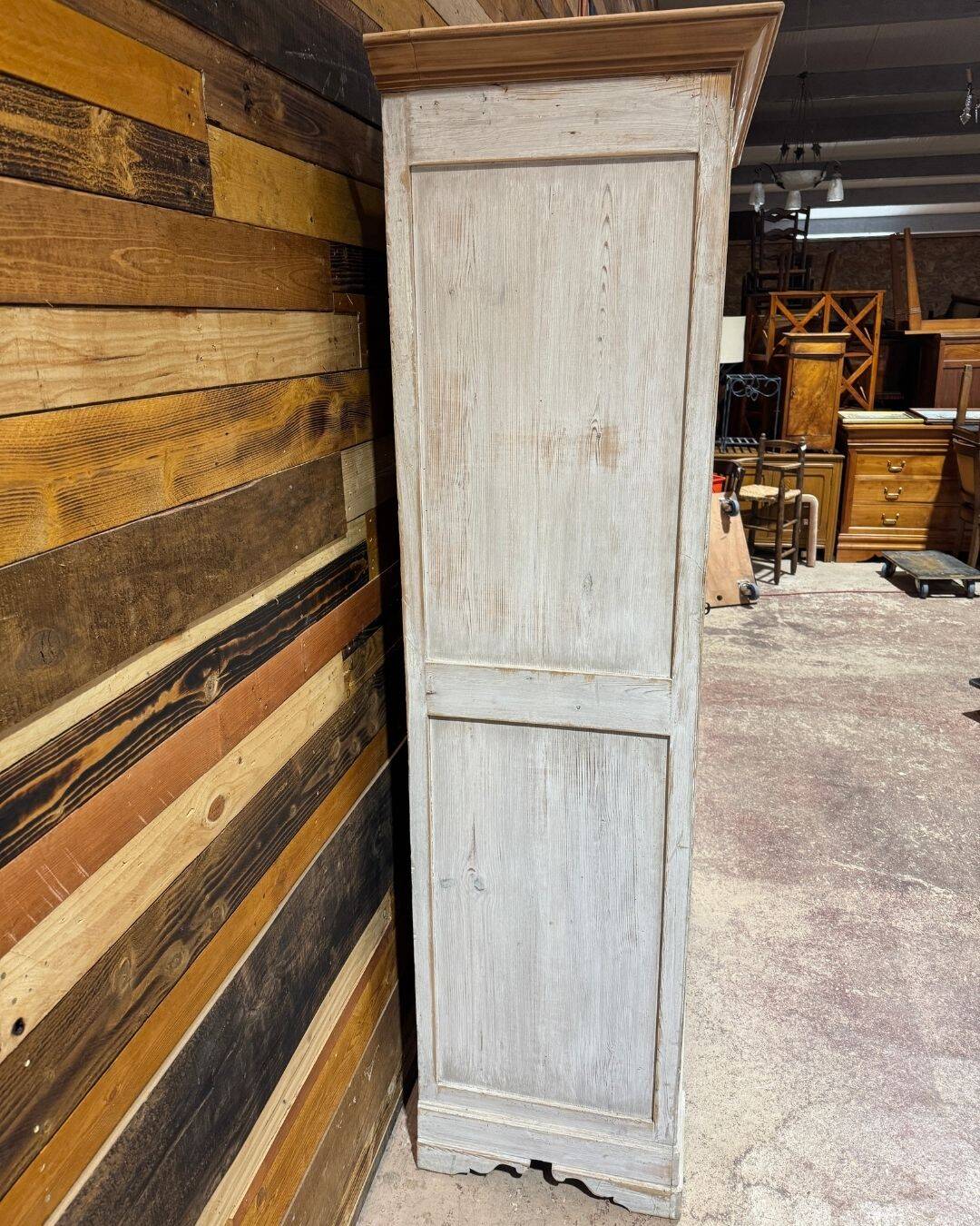 Antique patinated wardrobe - late 19th century