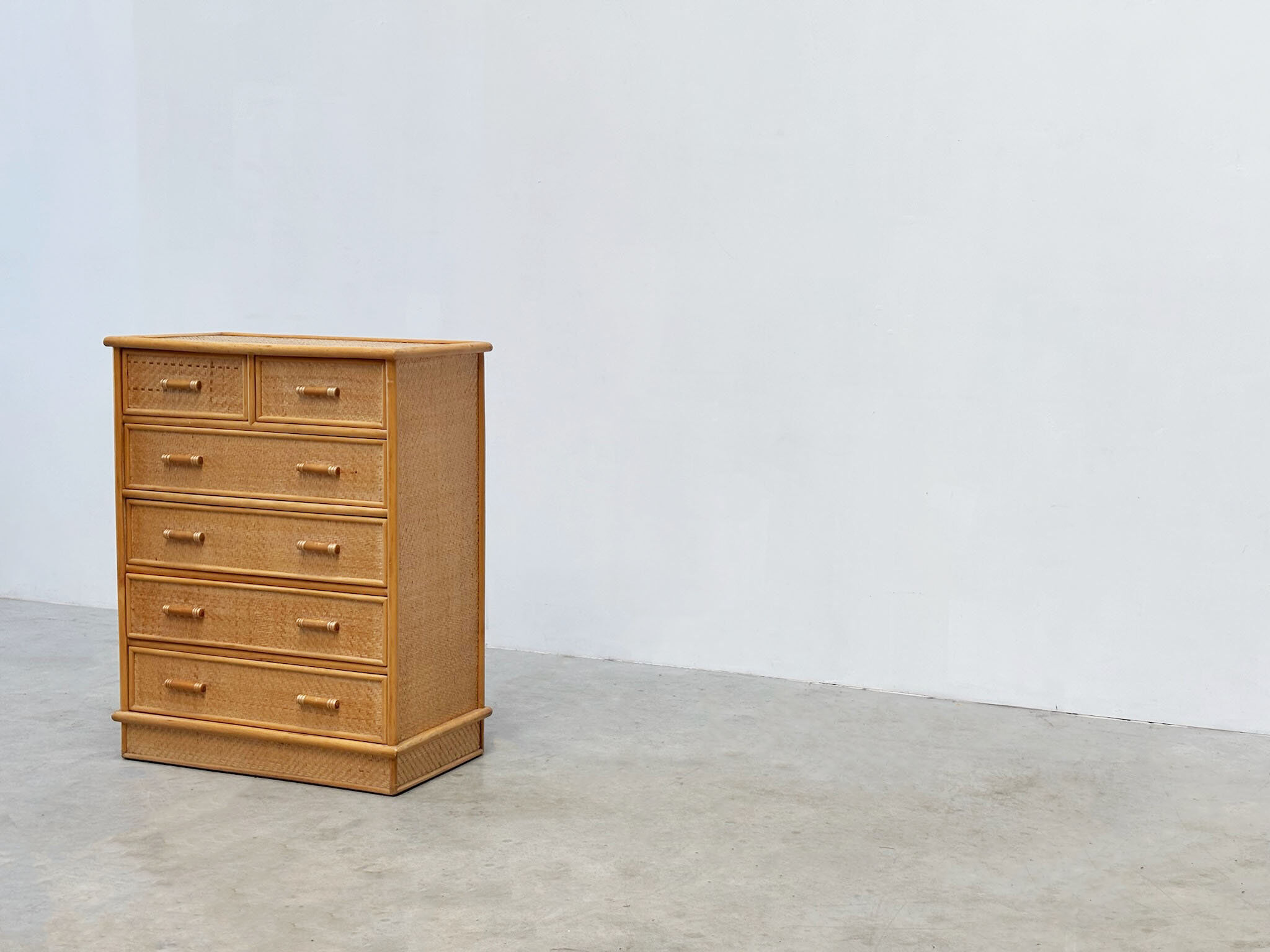 1970s bamboo and rattan cabinet