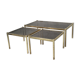Ensemble de 3 tables basses en laiton minimalistes italiennes, années 1970