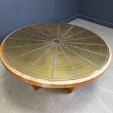 Scandinavian etched brass coffee table, 1960s