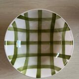 shallow dish Moulin des Loups with green checks