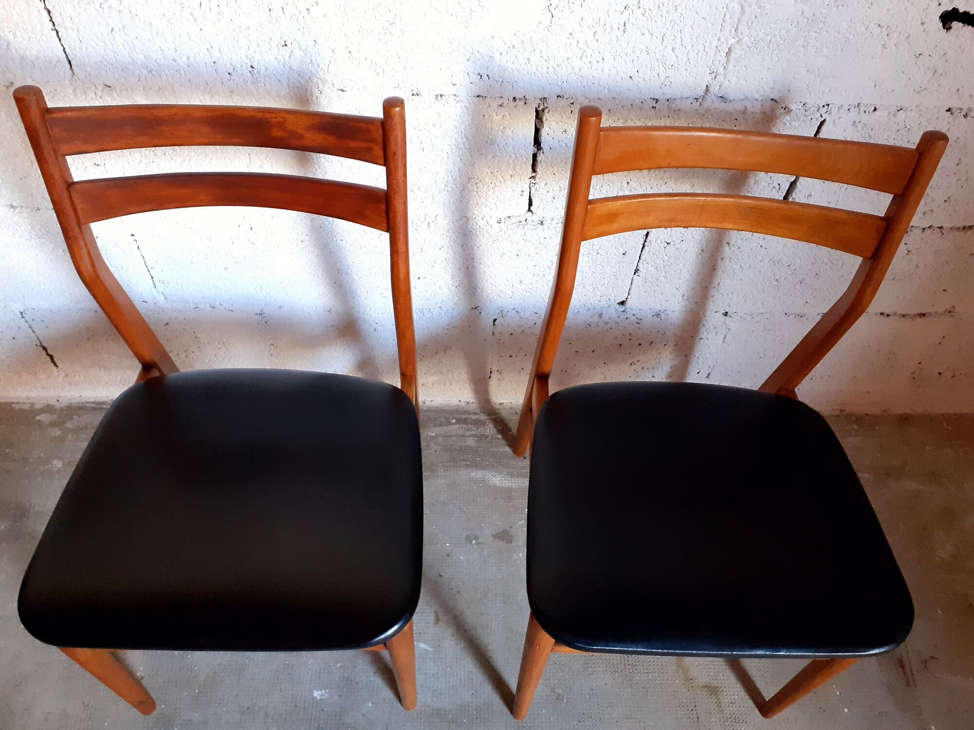 Pair of vintage Scandinavian chairs in teak 50s 60s