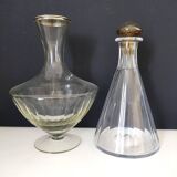 Two glass carafes