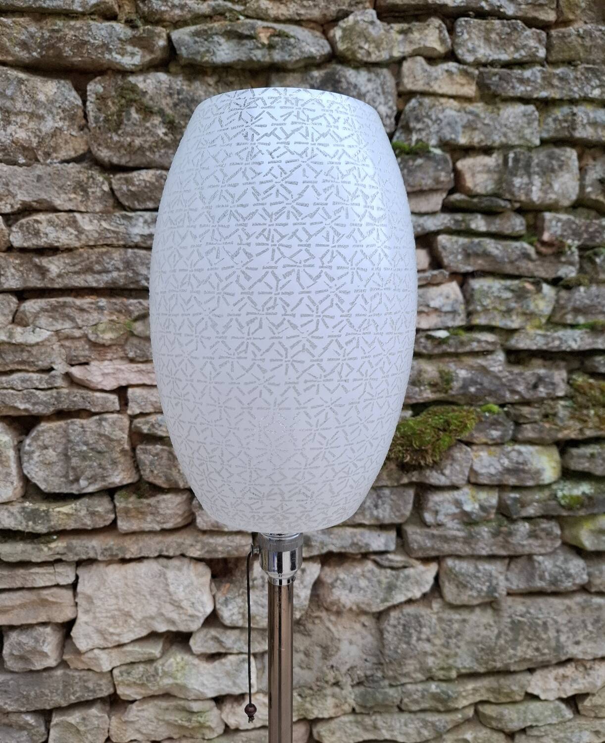 Chrome and brass floor lamp