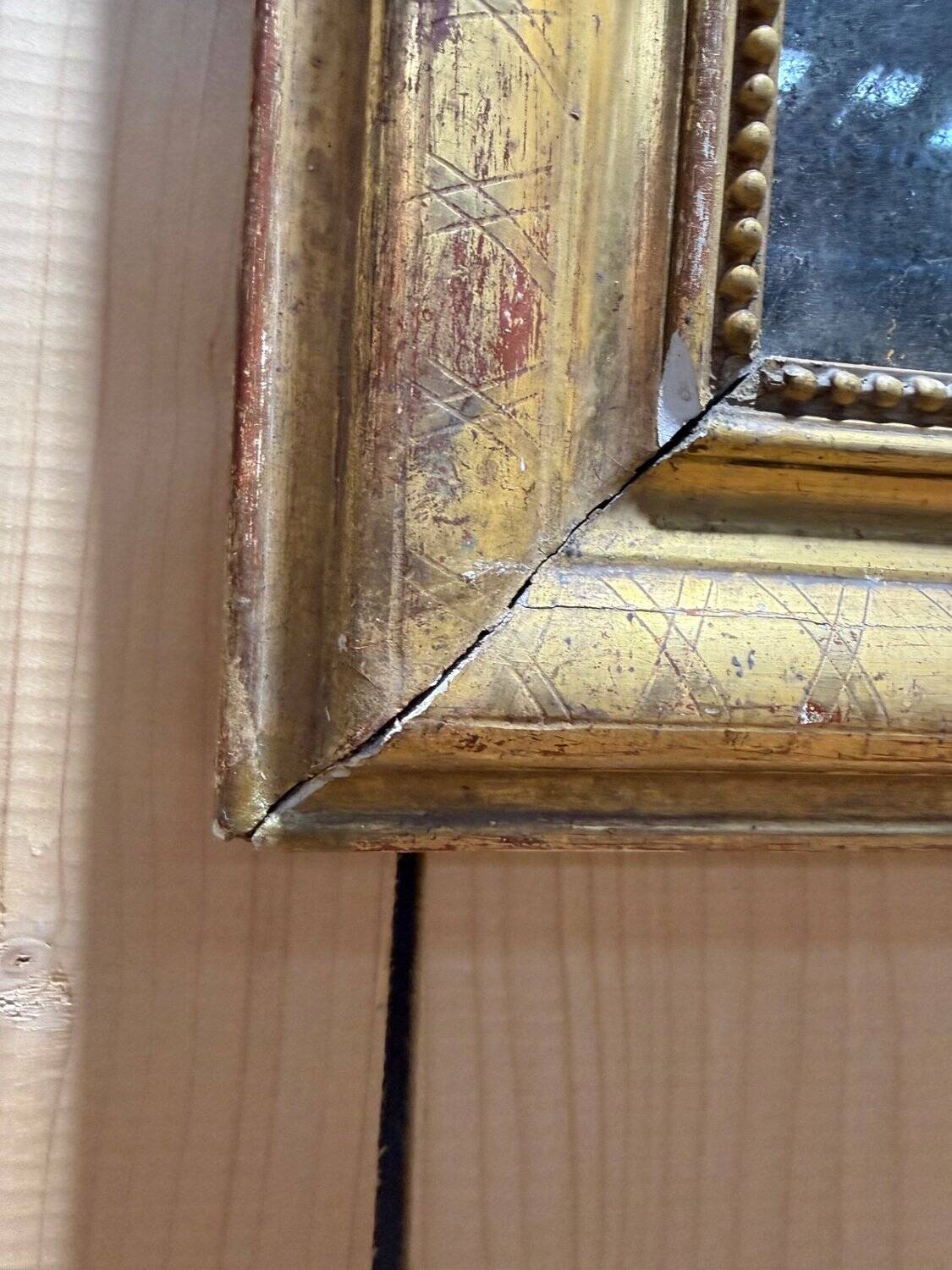 Fireplace mirror – Louis-Philippe period – Gilded stucco wood