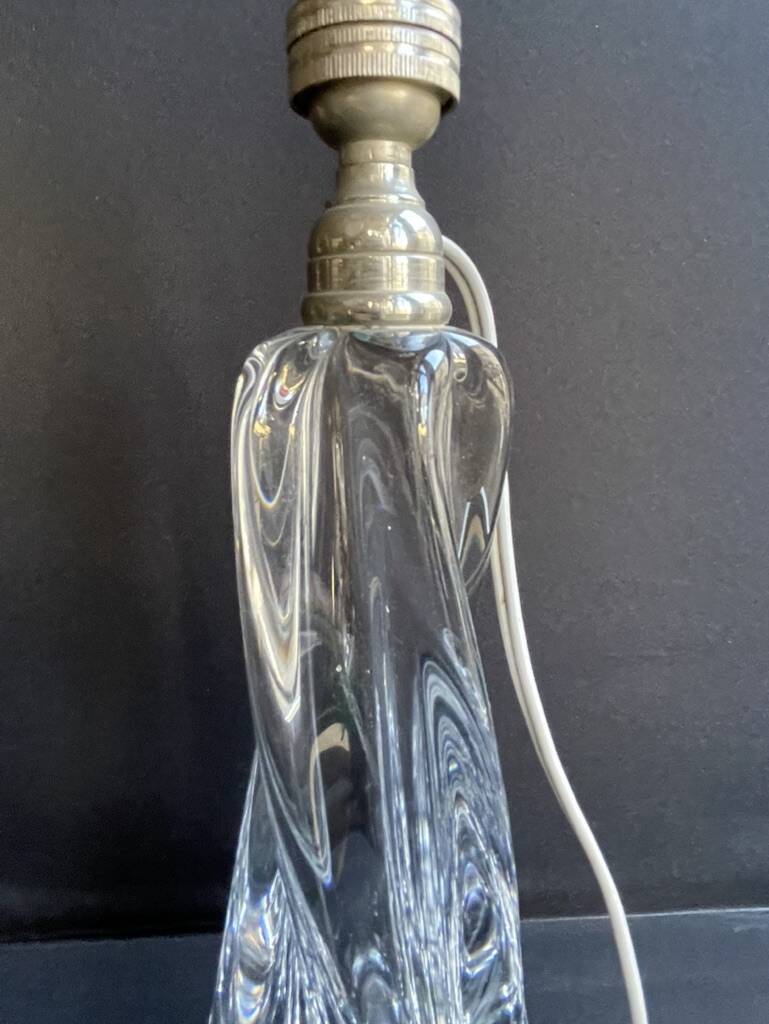 Large crystal lamp base stamped Baccarat