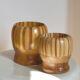 Set of two Scandinavian wooden pot covers