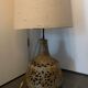 Openwork stoneware lamp foot signed Agnès Escalas, 1970