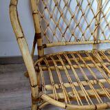 Banquette en rotin vintage