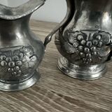 2 pewter pitchers stamped Fein Zinn