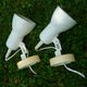 Pair of spotlights, metal and plastic white, vintage 80s
