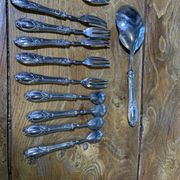 Dessert cutlery service consisting of 11 pieces hallmark 800 worked old and collector