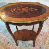 Louis xv louis xvi transitional style pedestal table in walnut marquetry