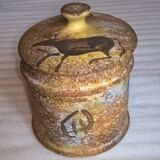 Vintage pot with parietal decoration (DLG André Quiron or Bruno) Vallauris.