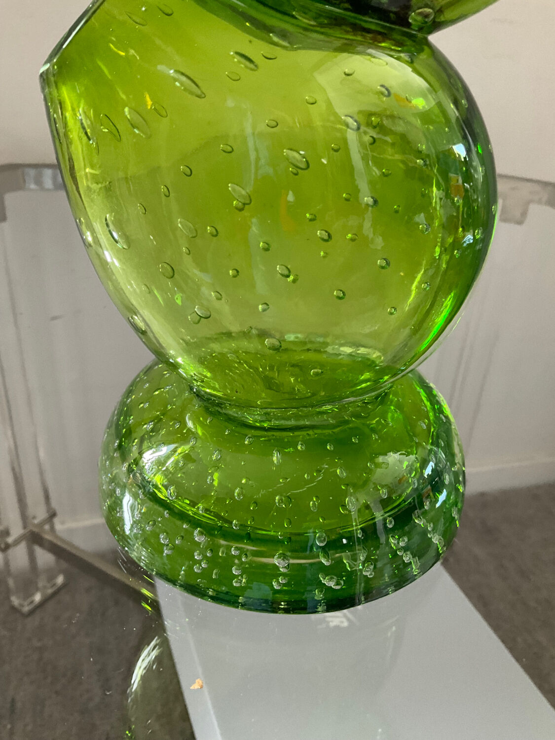 Vintage soliflore vase in bubbled glass paste