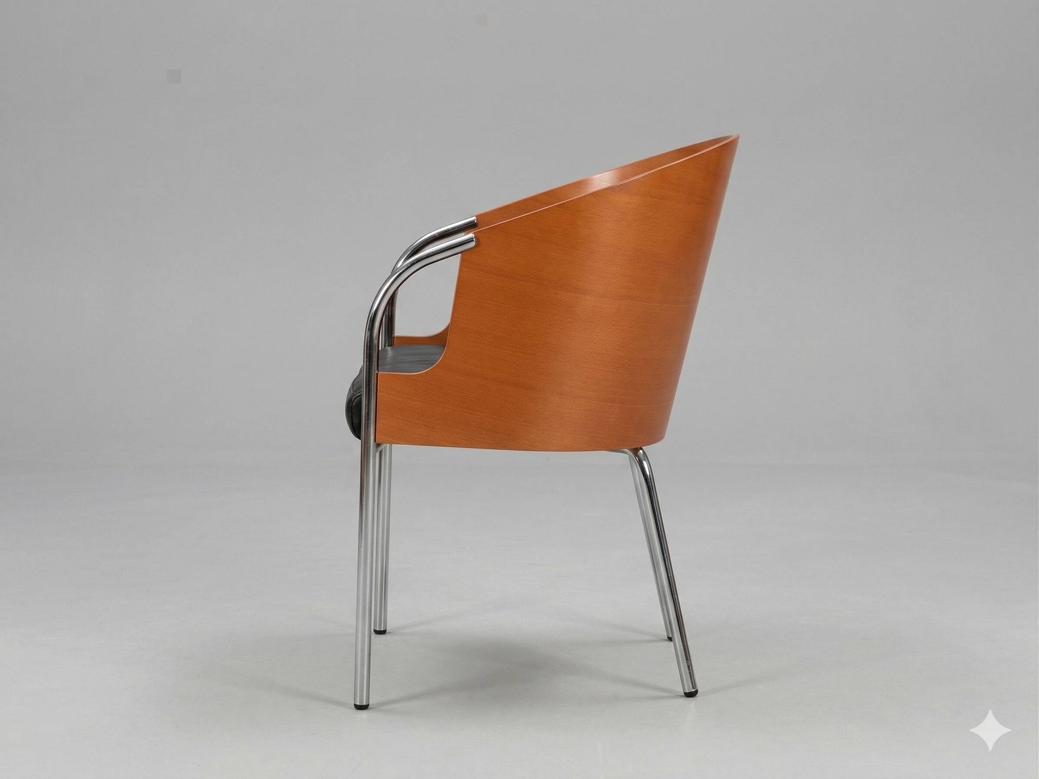 Fauteuil Calligaris – bois courbé & chrome, design italien (x3 dispo)
