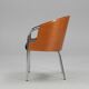 Calligaris armchair – curved wood & chrome, Italian design (x3 available)