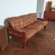 Vintage Danish Scandinavian sofa 3 seater camel leather