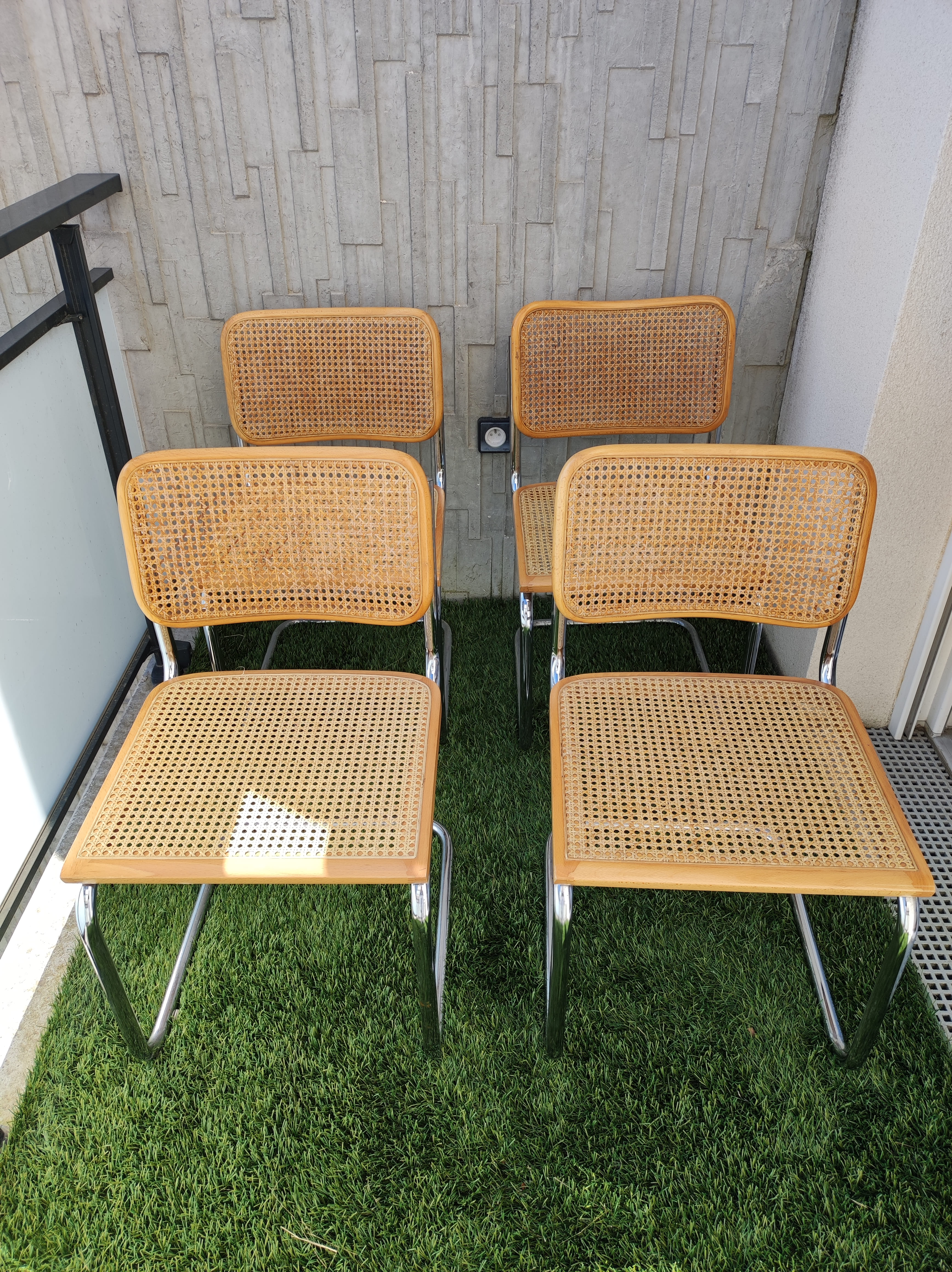 Set of 4 Cesca B32 chairs by Marcel Breuer