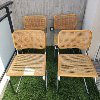 Lot de 4 chaises Cesca B32 de Marcel Breuer