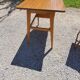 50s feet compass desk in blond beech and formica 3 drawers