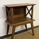 Bedside table with lattices, vintage compass legs