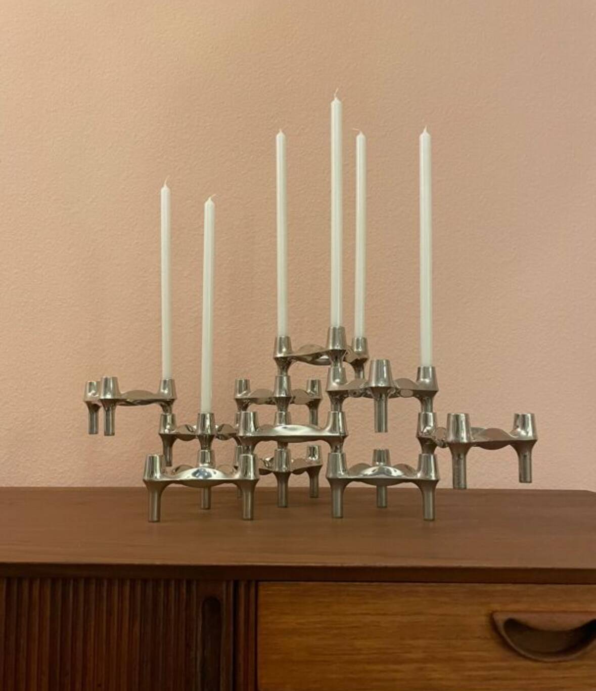 Set of 10 candle holders by Ceasar Stoffi & Fritz Nagel for Quist