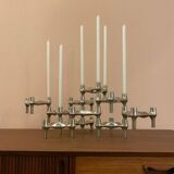 Set of 10 candle holders by Ceasar Stoffi & Fritz Nagel for Quist