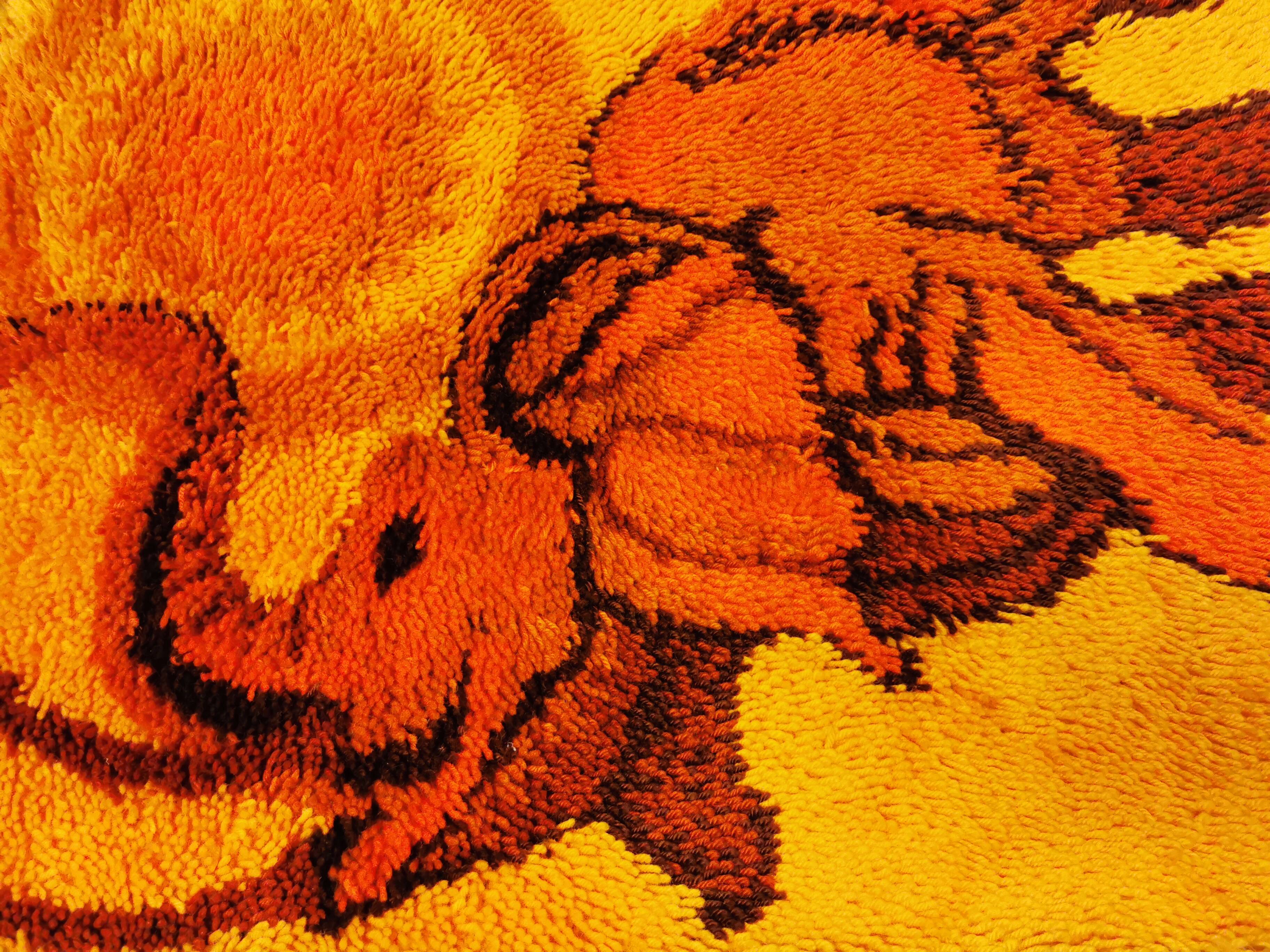 Tapis rya scandinave des années 1970, produit par ege rya.