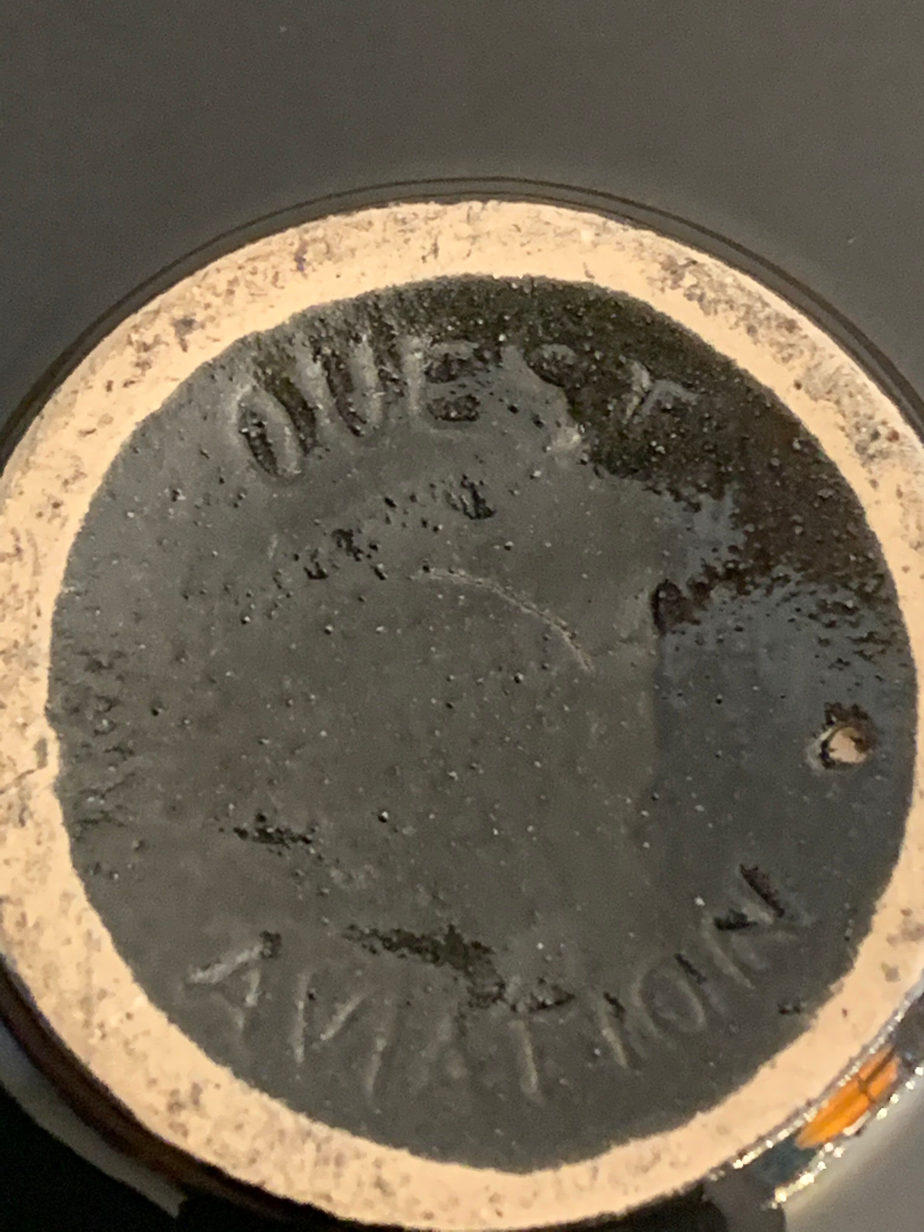 Empty Djinn enamelled black ceramic pockets, helicopter aviation theme