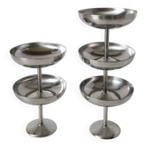 Lot de 5 coupes à glace en inox, 1970