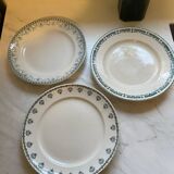 3 round iron earth dishes Moulin des loups, Longwy and Saint Amand