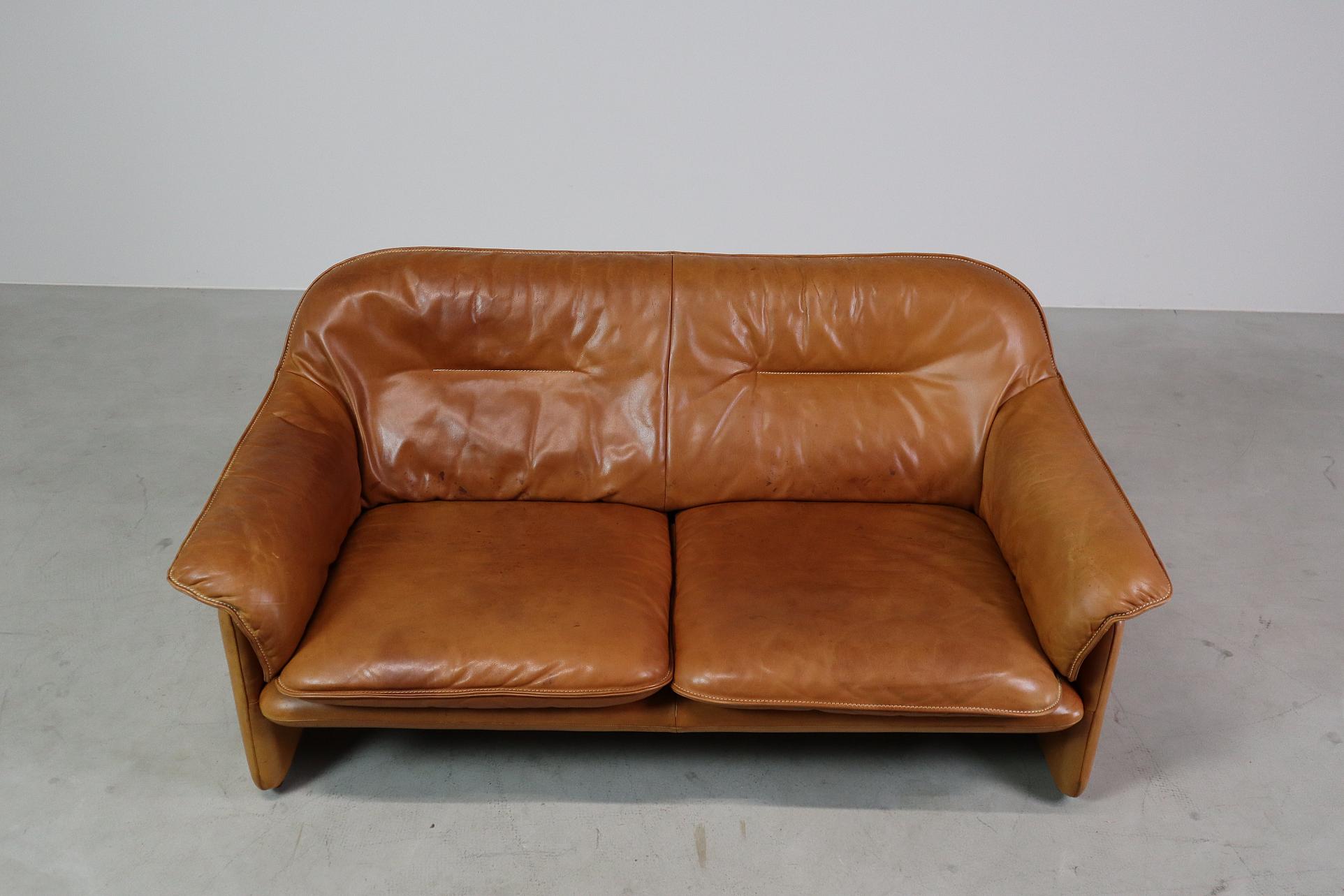 Canapé DS-16 en cuir cognac de De Sede