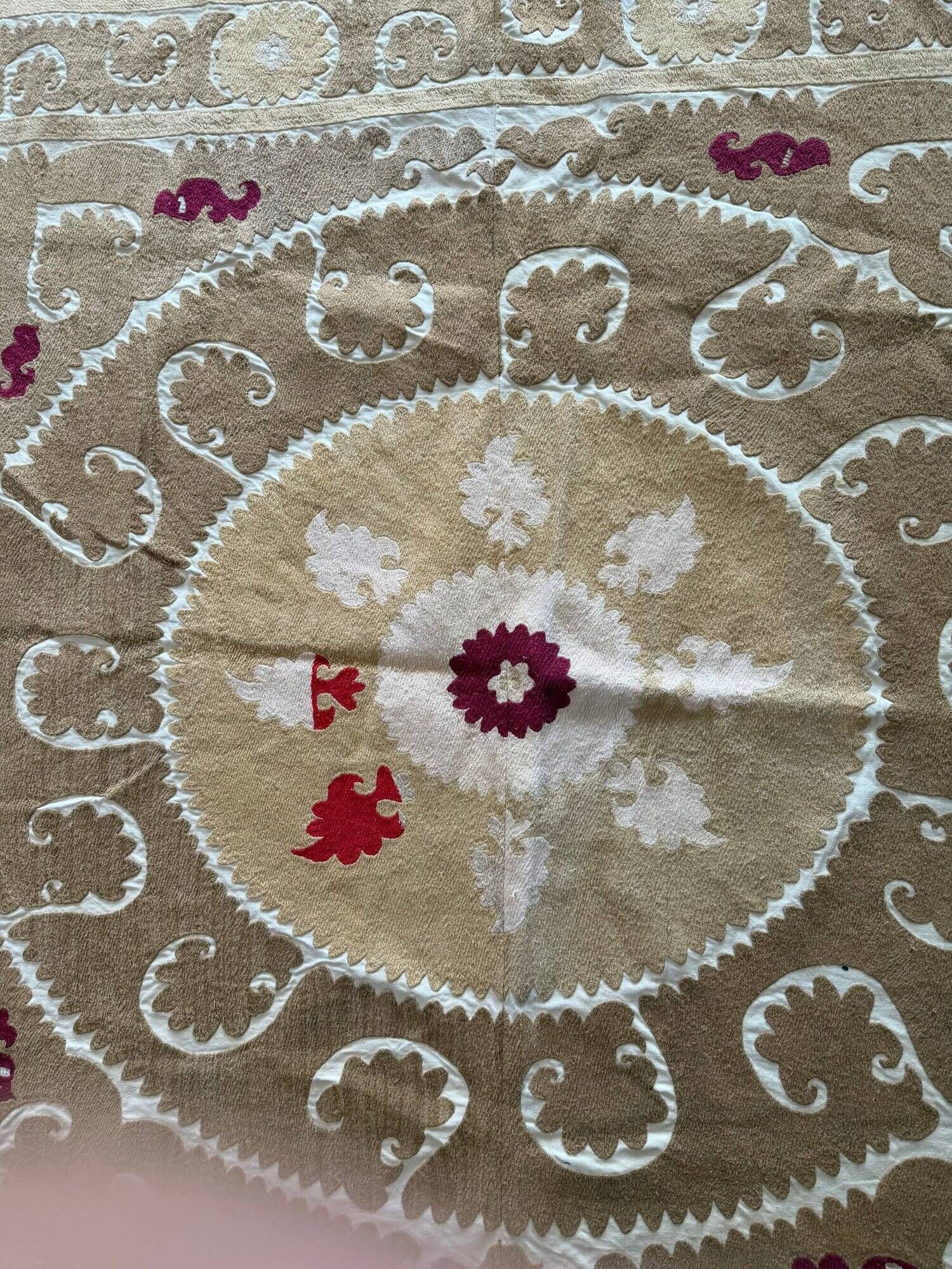 Vintage hand-embroidered tablecloth 154x160 cm