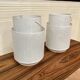 SET OF 2 LARGE METAL CANDLE HOLDERS IN SCANDINAVIAN DESIGN.