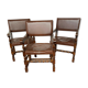 Renaissance-style armchair in solid chene 19th century leather seat