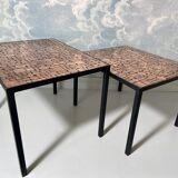 Nested copper tables by Herbert Hirche for Rosenthal, Germany, 1970s.