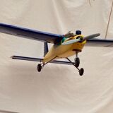 Model airplane circa 1980 years with gasoline engine in plastic dimension H-25cm- L-105- Pr-170
