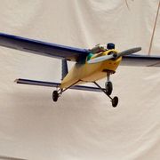 Model airplane circa 1980 years with gasoline engine in plastic dimension H-25cm- L-105- Pr-170
